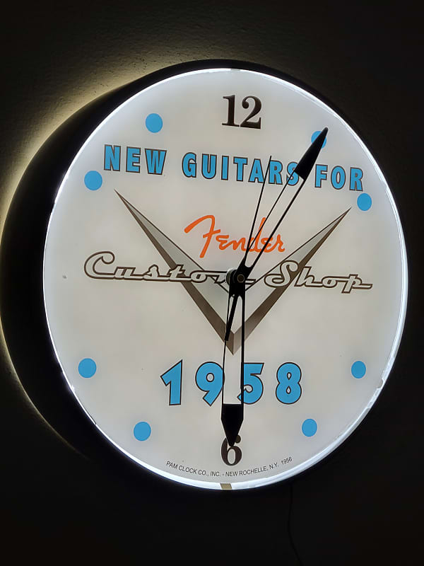 Fender Guitars Custom Shop Dealer Light Up Clock Killer Cool Reverb