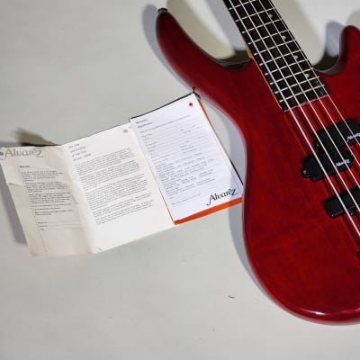 Alvarez AEB250TRD 1996 - Transparent Red - 5 String Bass image 12