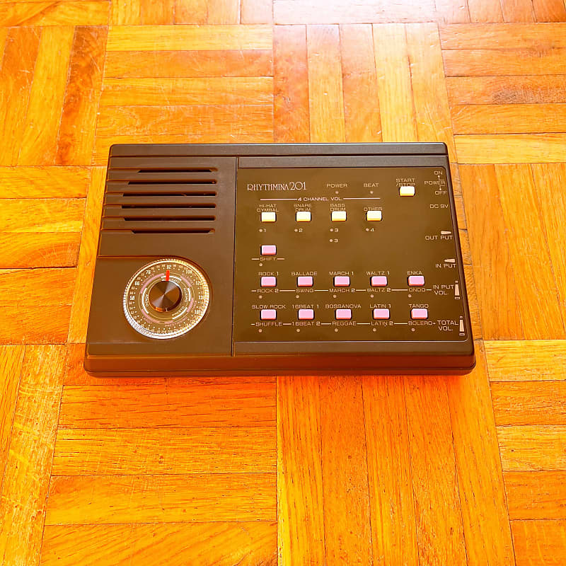 Zen-On Rhythmina 201 (Japan, 1980) Vintage Portable Drum machine for  Taishogoto with p.supply and original box! Rare!