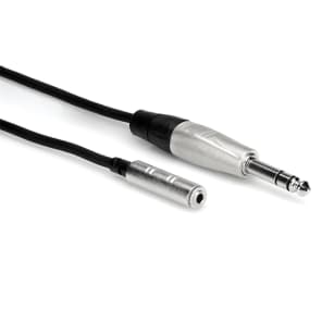 Hosa HXMS-010 Pro 3.5mm to 1/4 TRS Headphone Extension Cable - 10'