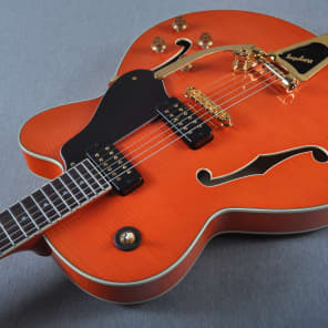 2016 Yamaha Hollow Body Electric Guitar AES 1500 Transparent Orange- Flame Maple Body w/Hardcase image 4