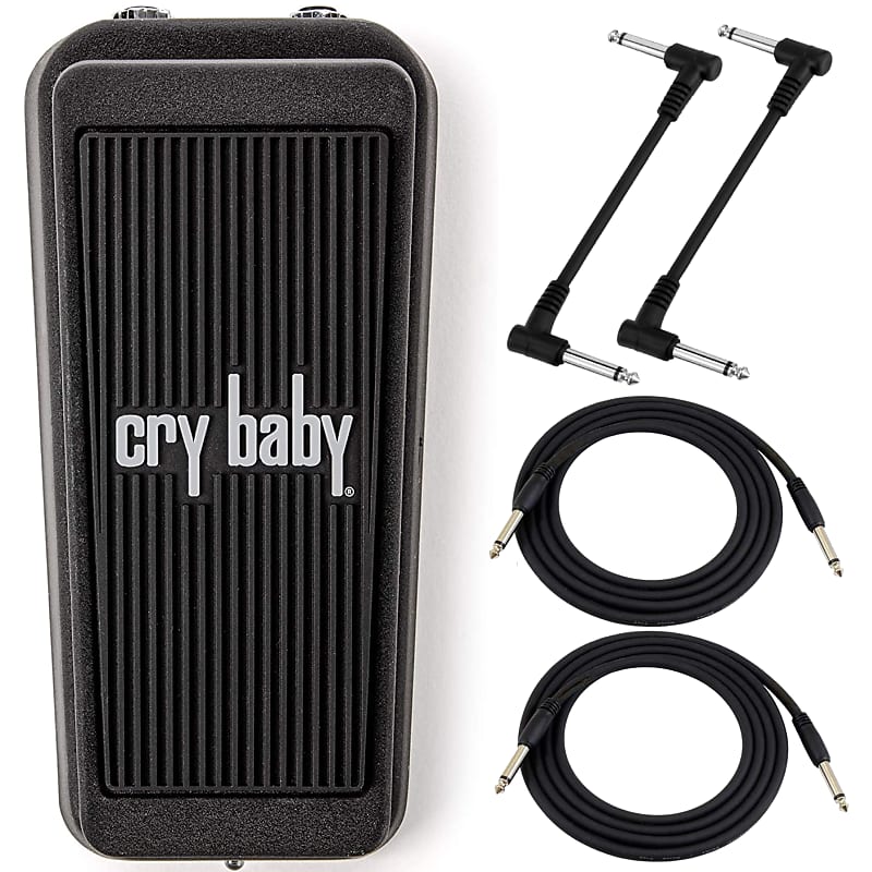Dunlop CBJ95 Cry Baby Junior Wah Guitar Effects Pedal Bundle with 4 Free Cables image 1
