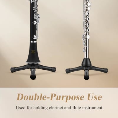 Flute Clarinet Stand, Portable Tripod Double-Purpose Stand Holder For Flute Woodwind Instrument With Flannel Bag, Est- 005 image 5