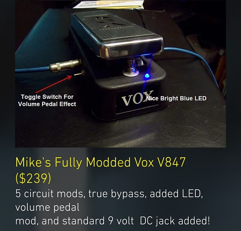 Vox V847A Wah / Volume Pedal MODEST MIKE'S MODS Reverb