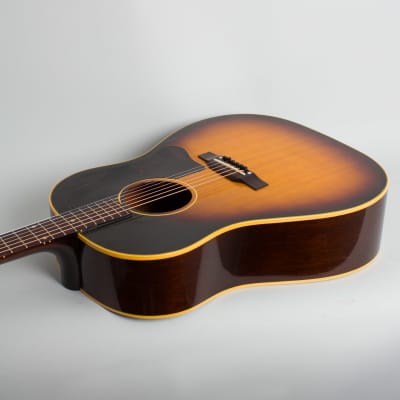Gibson  J-45 Flat Top Acoustic Guitar (1958), ser. #T2600-26, original brown alligator chipboard case. image 7