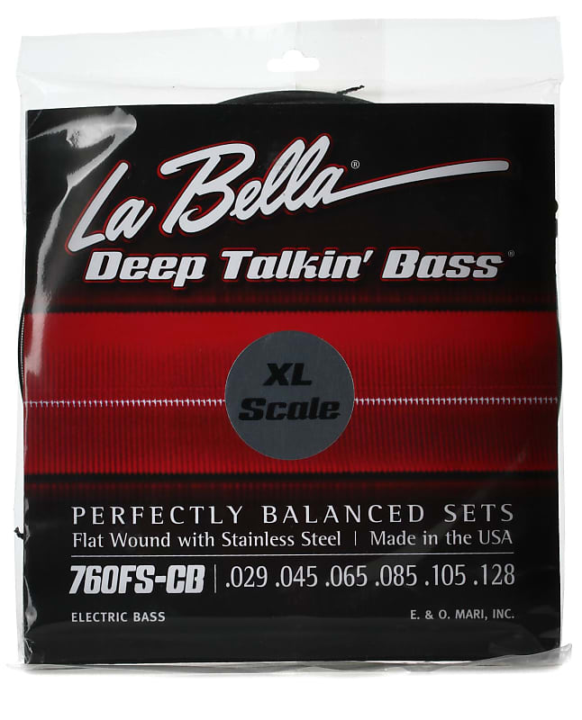 La Bella 760FS-CB-XL Deep Talkin' Bass Flatwound Bass Guitar Strings -  .029-.128 Standard Extra Long Scale 6-string | Reverb