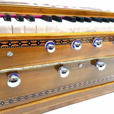 Handmade Bombay Harmonium  Chudidaar Style8 Stopper Bellow 39 Key Two Reed Bass Male  2022 image 4