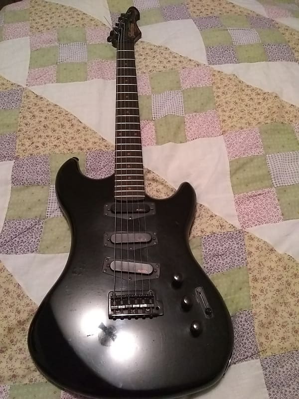 Vintage Morris Hurricane Equinox 3 80s Black Electric Guitar Reverb