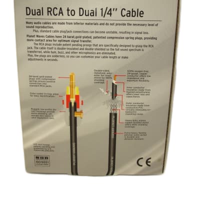 Planet Waves PW-RCA-DG-20 Dual RCA to 1/4" Cable - 20ft image 3
