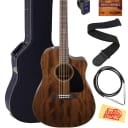 Fender CD-60SCE Solid Top Dreadnought Acoustic-Electric Guitar - All Mahogany