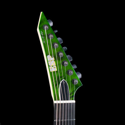 ESP USA M-7 Baritone Neon Green Reverse Burst, Ebony Fingerboard, Stainless Steel Frets image 4