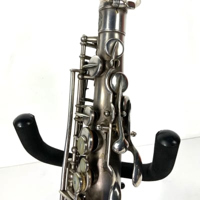 Vintage The Buescher True Tone Low Pitch 1925-26 Alto Saxophone - Matte Silver image 12