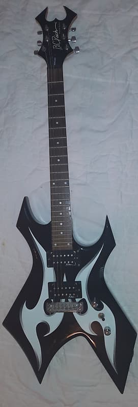 B.C. Rich Warlock 2007 Black With White Tribal Accent image 1