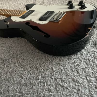 Fender Modern Player Telecaster Thinline Deluxe 2015 P90 Sunburst Rare Guitar image 4
