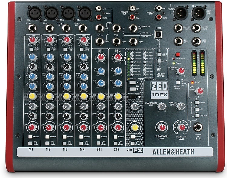 Allen & Heath ZED-10FX 10-channel Mixer with USB Audio Interface and Effects image 1