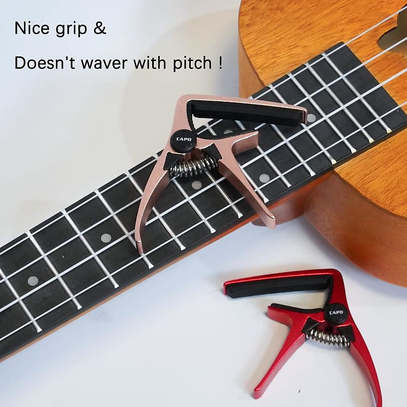 Mini Size Professional 4 String Guitar Capo, Ukulele Capo (GOLD)