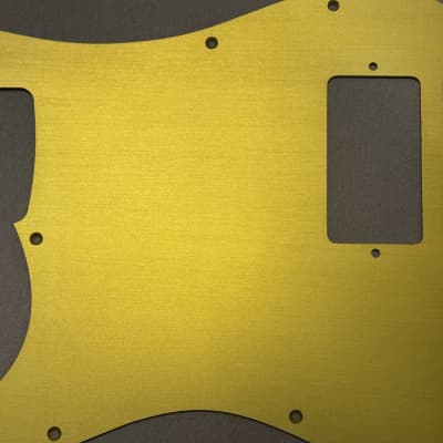 Custom Pickguard Anodized Gold brushed Aluminum Left handed st stratocaster humbucker lefty image 3