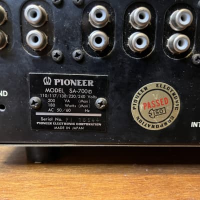 Pioneer SA-700 Integrated Amplifier 1970s - Brushed Aluminum / Wood image 6