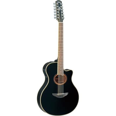 Yamaha APX700II-12 Thinline Cutaway Acoustic-Electric 12-String Guitar - Black image 2