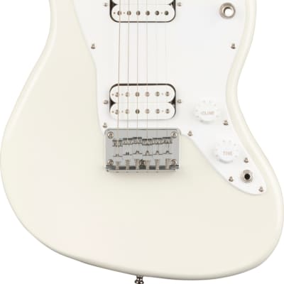 Squier Mini Jazzmaster HH Electric Guitar, Maple Fingerboard, Olympic White image 2