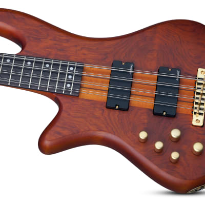 Schecter Stiletto Studio-8 LH Honey Satin Left-Handed 8-String Bass Guitar + Hard Case image 3