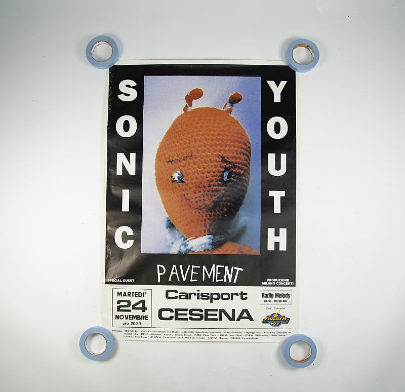 Sonic Youth & Pavement 11/24/1992 Cesena IT Printed Poster Owned by Sonic Youth image 1