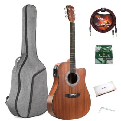 ADM 41" Acoustic Electric Mahogany Guitar Kit with EQ image 1