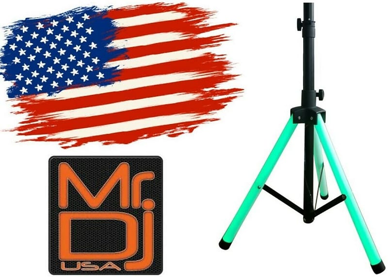 MR DJ UNIVERSAL Color Stand LED Speaker Stand w LED lighting and IR control  			
