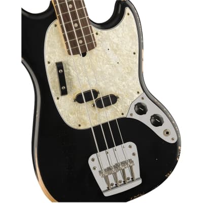 Fender JMJ Road Worn Mustang Bass, Rosewood Fretboard, Road Worn Black image 3
