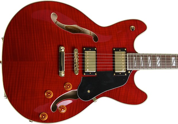 WASHBURN HB-35 SEMI-HOLLOW BODY ELECTRIC GUITAR {Wine Red