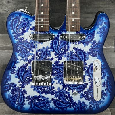 Forrest Double Neck Electric 12/6 with B bender 6/12 2000 Paisley Blue with case! for sale
