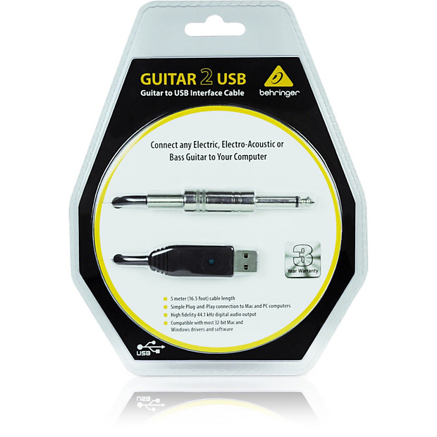 Behringer GUITAR 2 USB Single Channel Instrument Interface Cable image 1