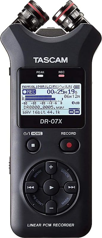 TASCAM DR-07X Portable Audio Recorder 2019 - Present - Black image 1