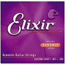 Elixir 11027 NanoWeb 80/20 Custom Light Acoustic Guitar Strings image 1