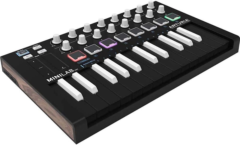 Arturia MiniLab 3 Hybrid MIDI Keyboard Controller Bundle PigHog MIDI Cable  & Liquid Audio Polishing Cloth (3 Items)