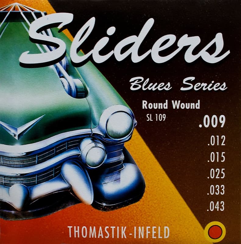 Thomastik-Infeld SL109 Blues Sliders Round-Wound with Silk Inlay Guitar Strings - Light (.09 - .43) image 1