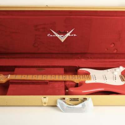 Fender Custom Shop 1955 Stratocaster DLX Closet Classic 1-Piece Maple Neck Faded Aged Fiesta Red CZ585601 image 12