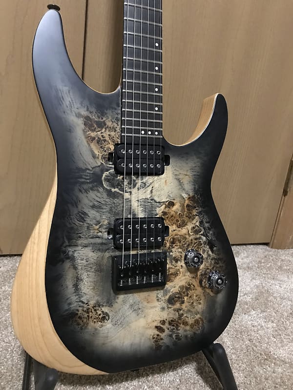 Charcoal Burst Schecter Reaper6 Guitar with Upgraded Locking Reverb
