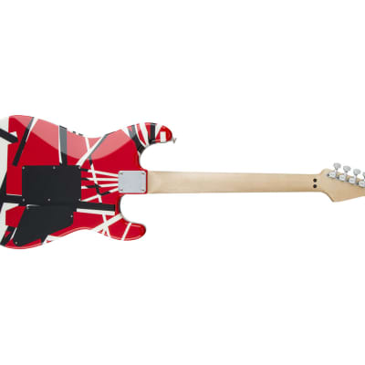 Used EVH Striped Series Left Handed Electric Guitar - Red/Black/White image 5