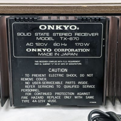 Vintage Onkyo TX-670 Solid State Stereo Receiver - 1970s Woodgrain image 9