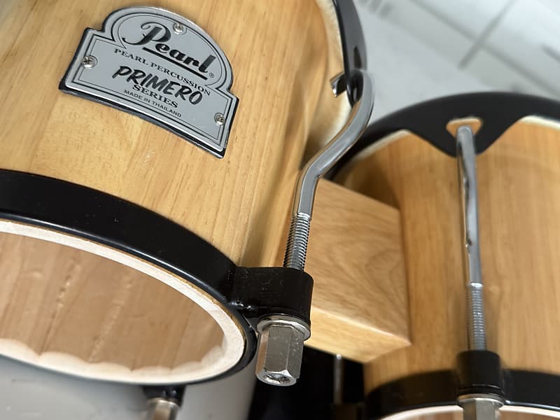 Pearl Primero Series Bongo set. - Natural with black and