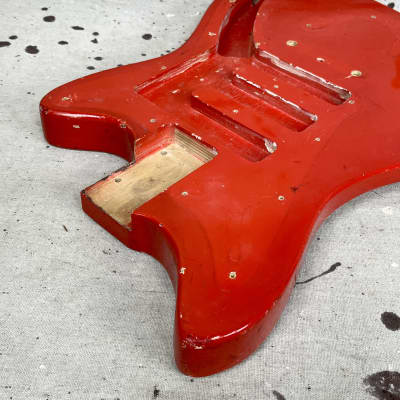 Vintage Vox Consort Guitar Body Red 1960's for Project or Restoration image 10