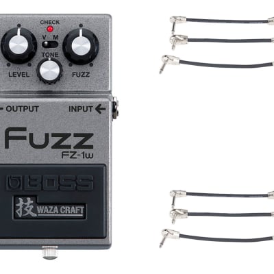 Boss WAZA Fuzz Pedal FZ-1W + 2x Gator Patch Cable 3 Pack for sale