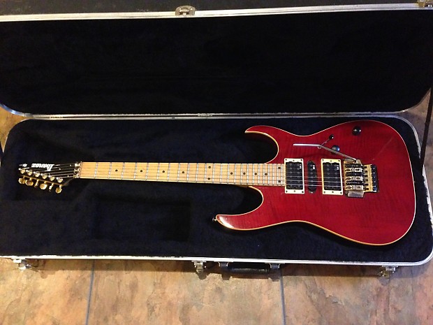 Ibanez EX3700 Electric Guitar Trans Red Flamed Floyd Rose w Hard Case RARE