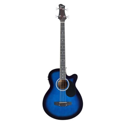 Glarry GMB101 4 string Electric Acoustic Bass Guitar w/ 4-Band Equalizer EQ-7545R 2020s - Blue image 11