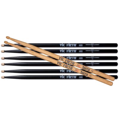 3 Pairs Vic Firth 7A Nylon Tip American Classic Hickory 7AN Drumsticks 