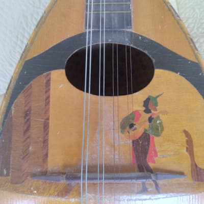 Robert barth ? 1900-1920 - Wood Inlay German bowlback, Neapolitan mandolin , parts or repair image 4