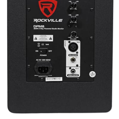 (2) Rockville DPM8W 8" 300W Powered Studio Monitor Speakers+Adjustable Stands image 12