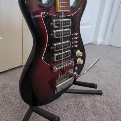 Kawai Prestige 4-pickup electric guitar 1960s - Redburst image 2