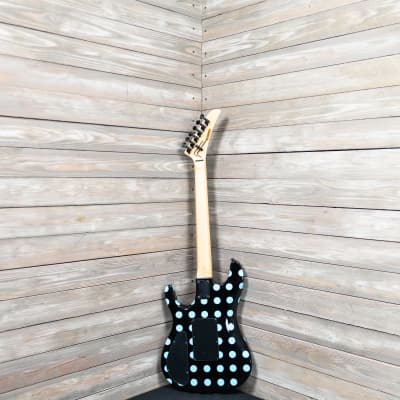 Kramer NightSwan Electric Guitar - Black with Blue Polka Dots (9023-SR) image 6